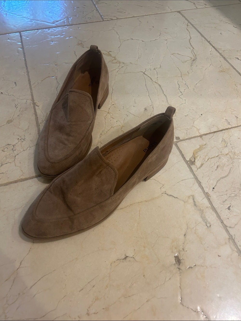 Susina Women's Suede Loafers in Taupe Brown